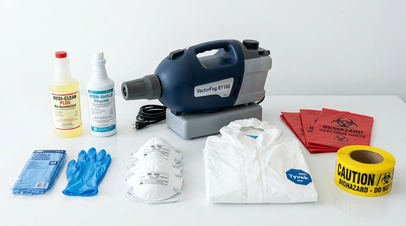 Professional biohazard remediation crew working in Hollis